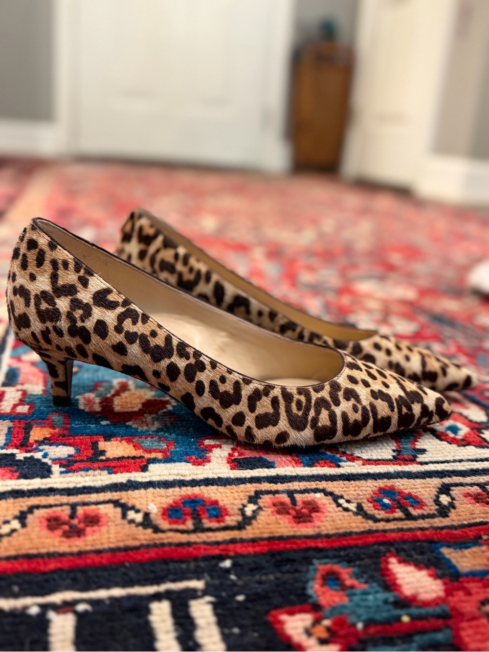 Sam Edelman 7.5 Leopard Print Pointed-Toe Heels - Tan/Black